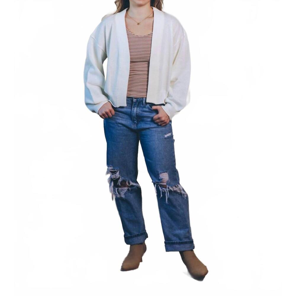 NEW IN FEBRUARY timeless waffle cardigan in cream